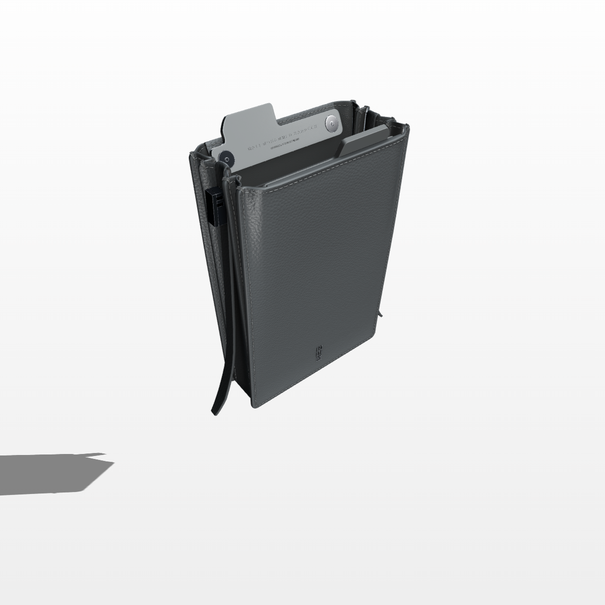 Cell Frame - Charcoal - WALI MOHAMMED BARRECH - Luxury Handcrafted Leather Handbag