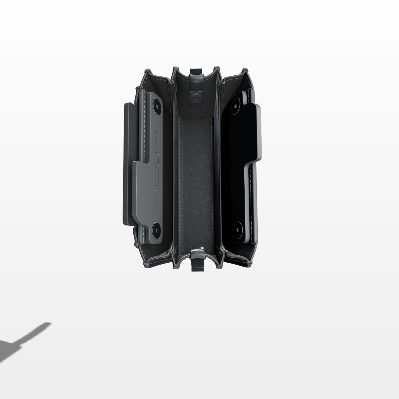 Micro Frame - Charcoal - WALI MOHAMMED BARRECH - Handcrafted Leather Handbag