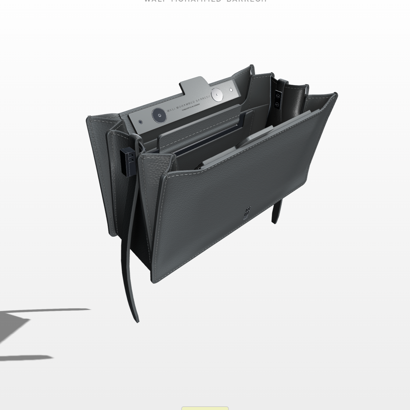 Mono Frame - Charcoal - WALI MOHAMMED BARRECH - Handcrafted Leather Handbag