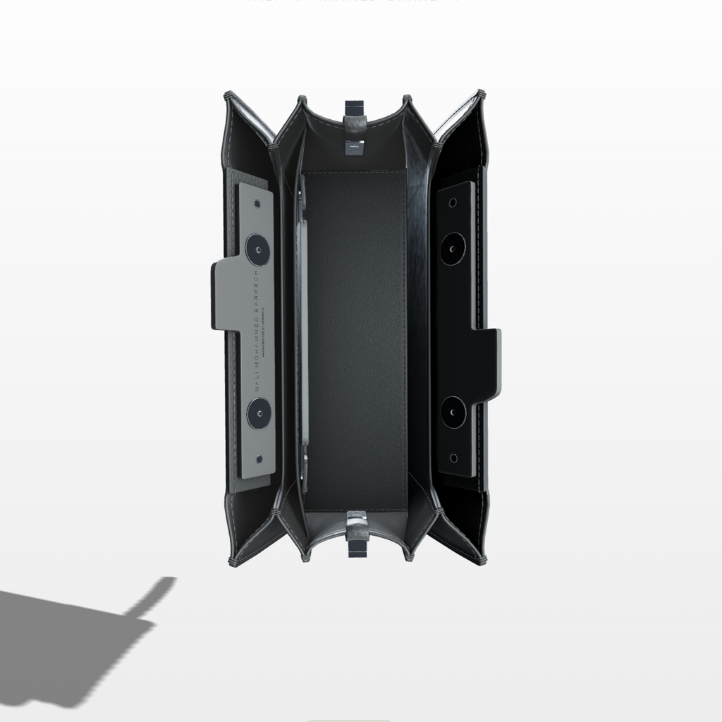 Mono Frame - Charcoal - WALI MOHAMMED BARRECH - Handcrafted Leather Handbag