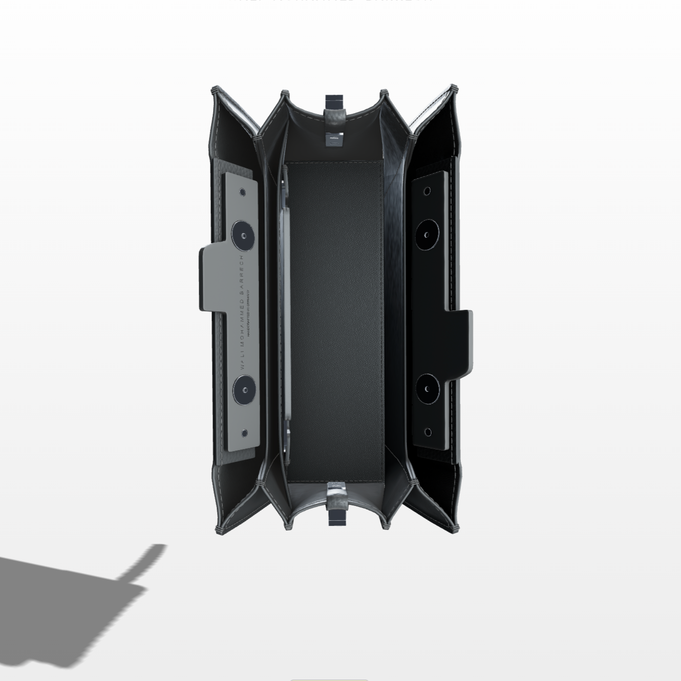 Mono Frame - Charcoal - WALI MOHAMMED BARRECH - Handcrafted Leather Handbag