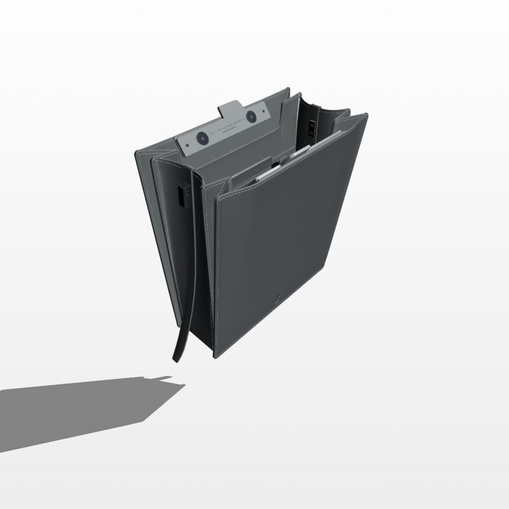 Parcel Frame - Charcoal - WALI MOHAMMED BARRECH - Handcrafted Leather Handbag