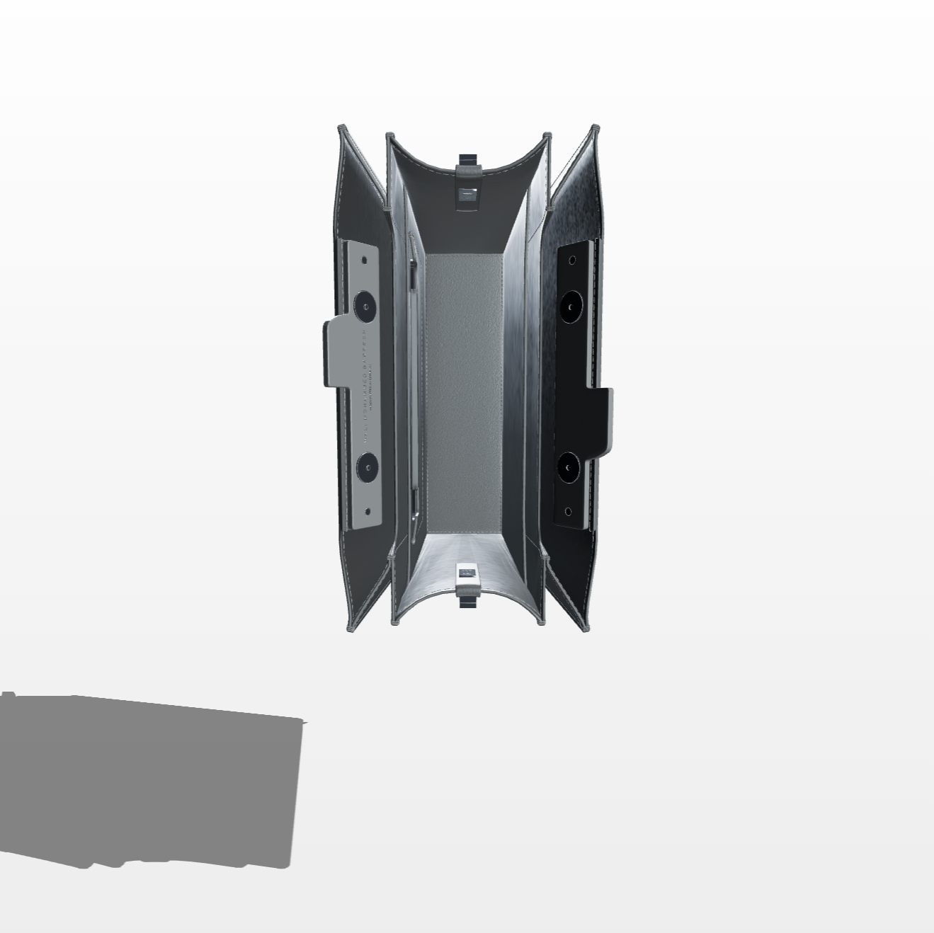 Parcel Frame - Charcoal - WALI MOHAMMED BARRECH - Handcrafted Leather Handbag