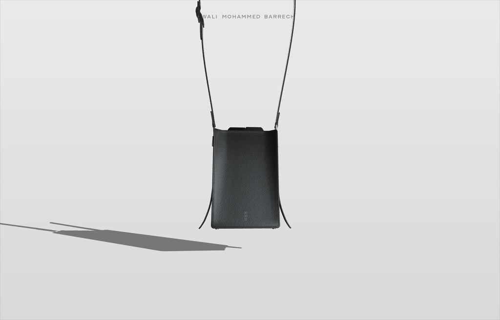 Cell Frame - Charcoal - WALI MOHAMMED BARRECH - Handcrafted Leather Handbags