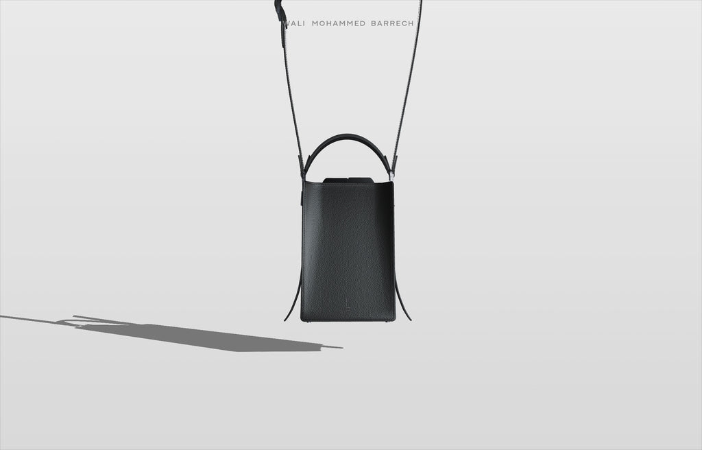 Cell Frame - Charcoal - WALI MOHAMMED BARRECH - Handcrafted Leather Handbags