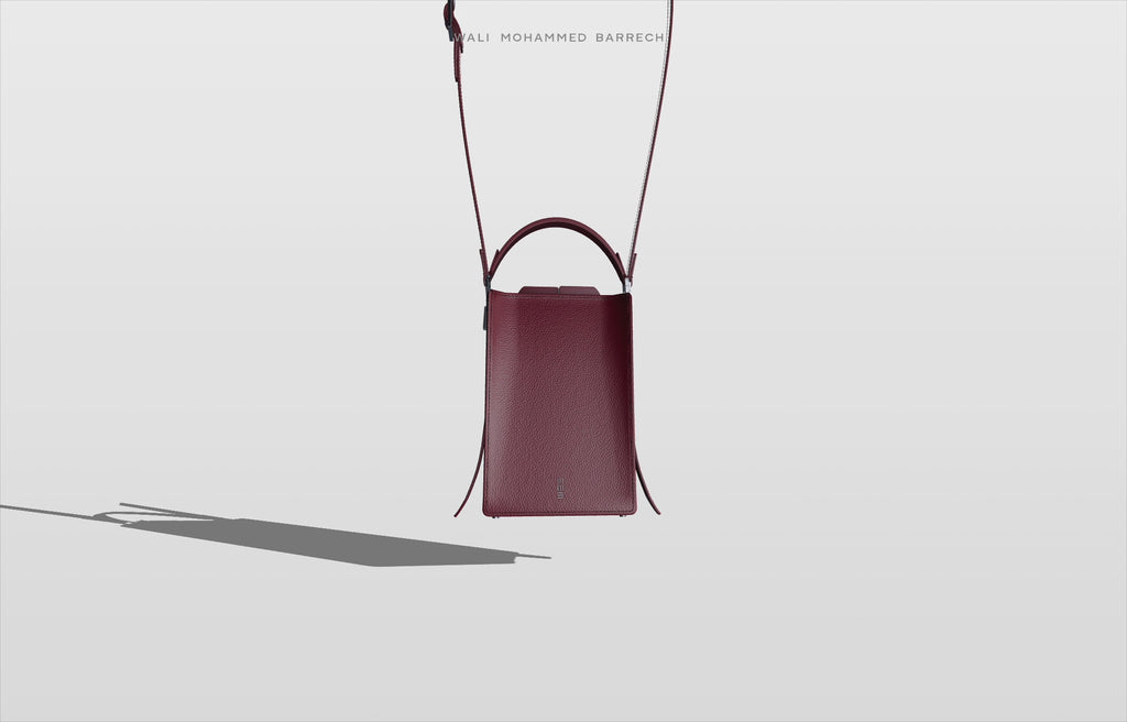 Cell Frame - Burgundy - WALI MOHAMMED BARRECH - Handcrafted Leather Handbags